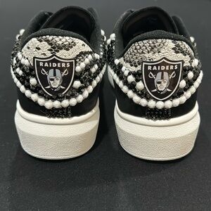 #RaiderNation bling, tennis shoes, size 8, NWB, NFL inspired.